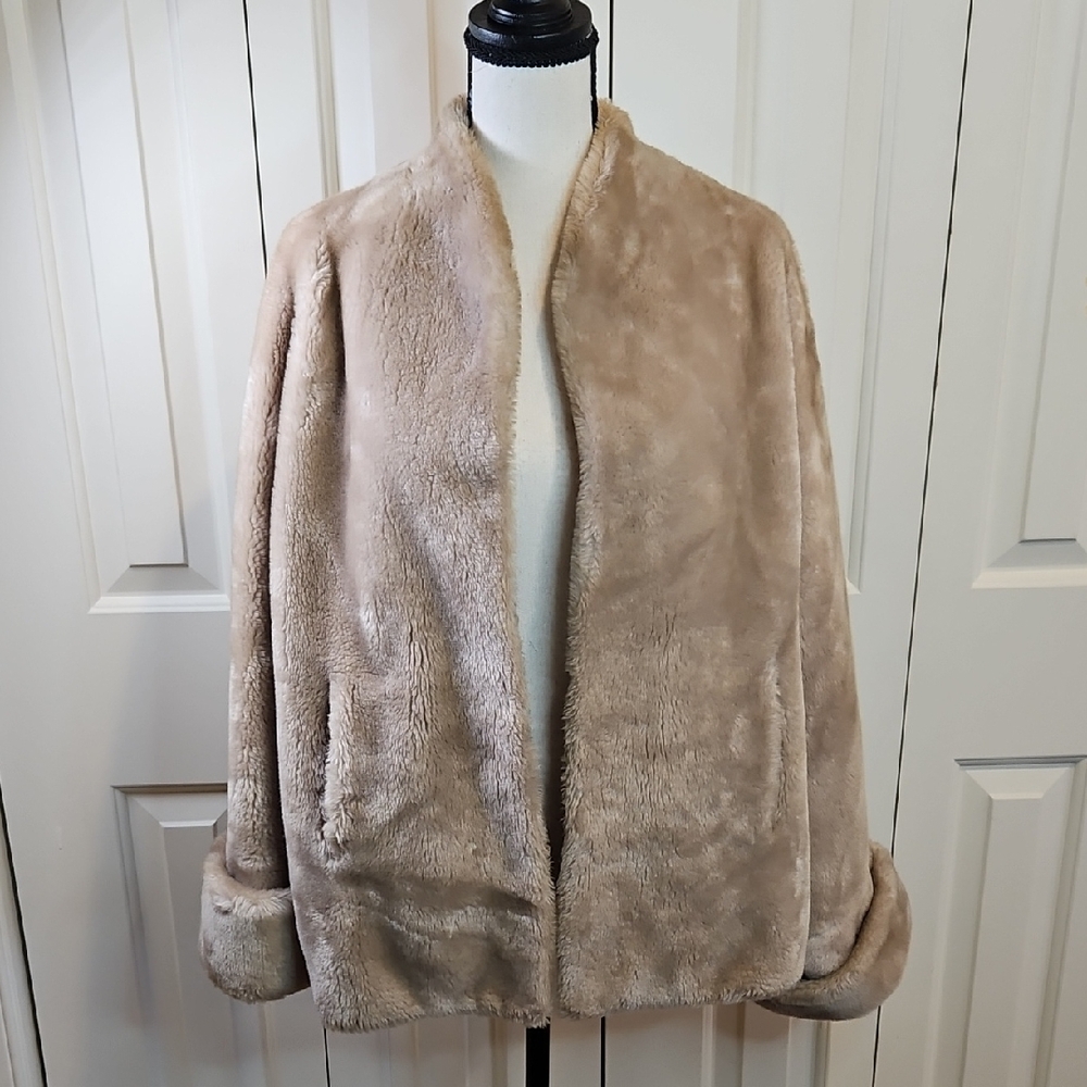 Dayton's Faux Fur Coat Jacket Tan Vintage No Size Tag